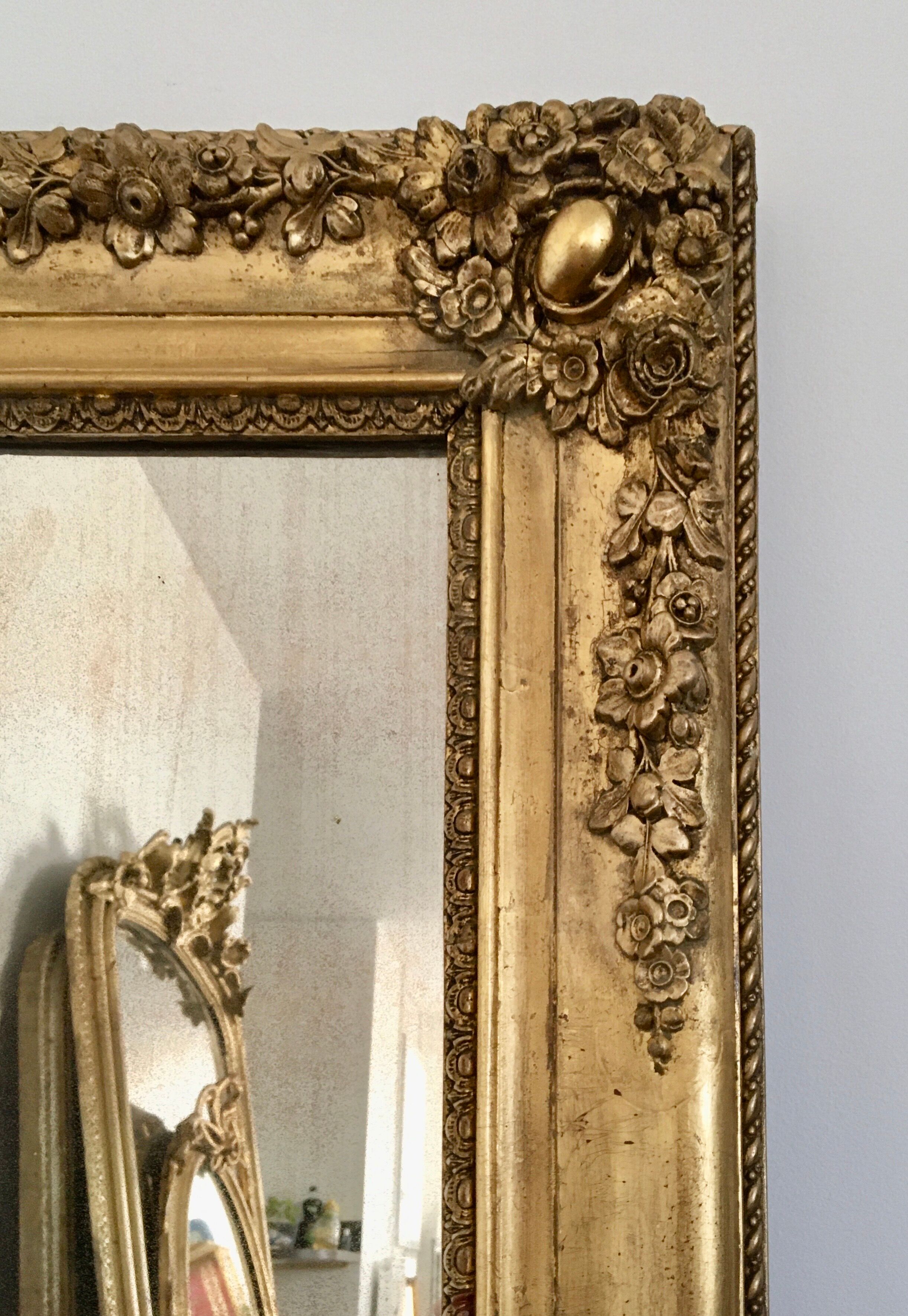 Miroir doré Restauration, Charles X 110x90
