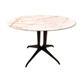 Vintage Coffee Table by Guglielmo Ulrich with an Oval Marble Top, Italy