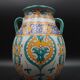 Vase pot with two handles in Moroccan ceramic signed Fes Moroccan