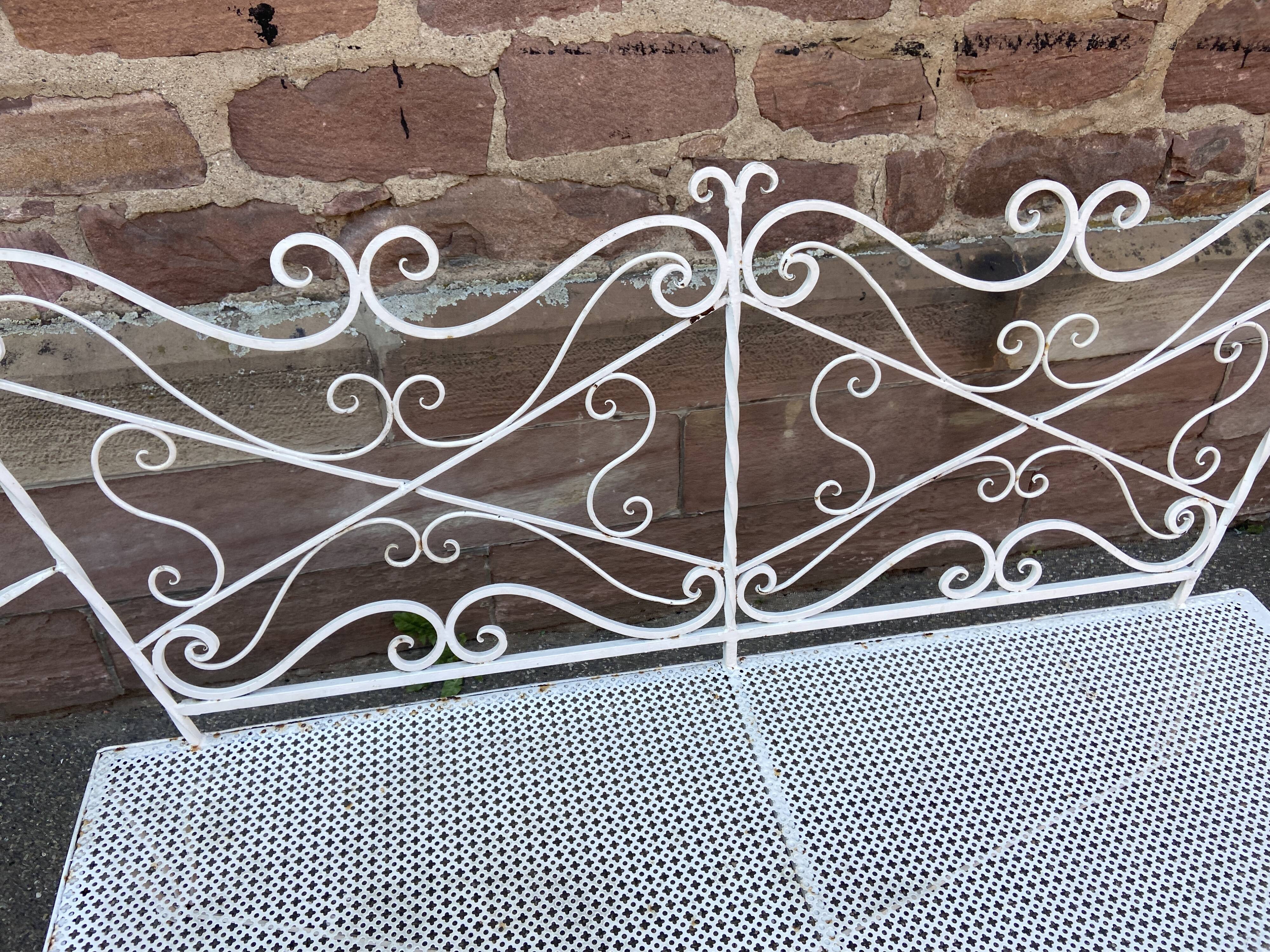 Vintage wrought iron garden bench
