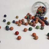 Lot de 100 billes en argile anciennes 1900