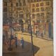 " Vue animée d'une rue de Paris " Huile sur toile XX siècle