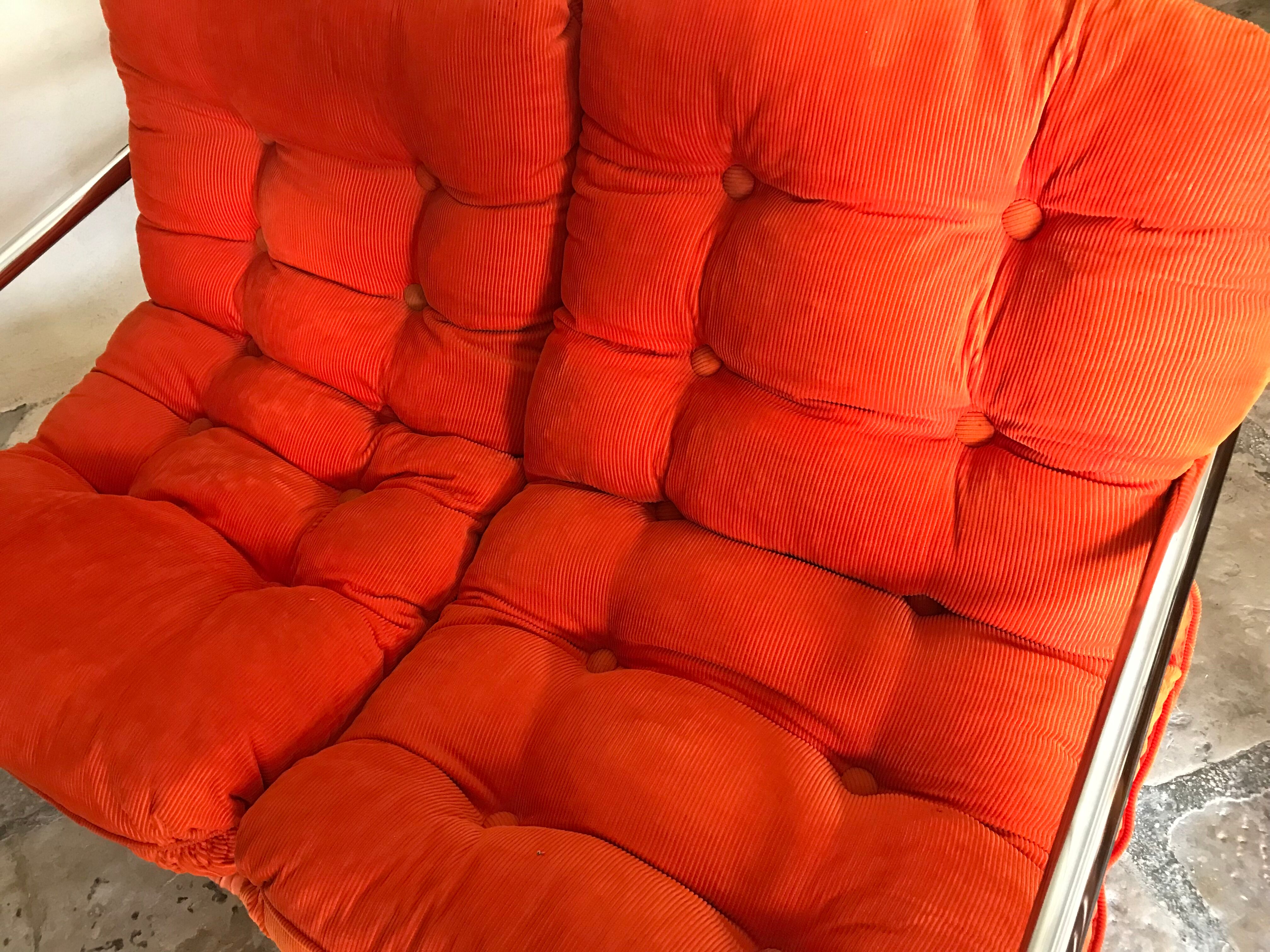 Vintage sofa 1970's pop tubing chrome