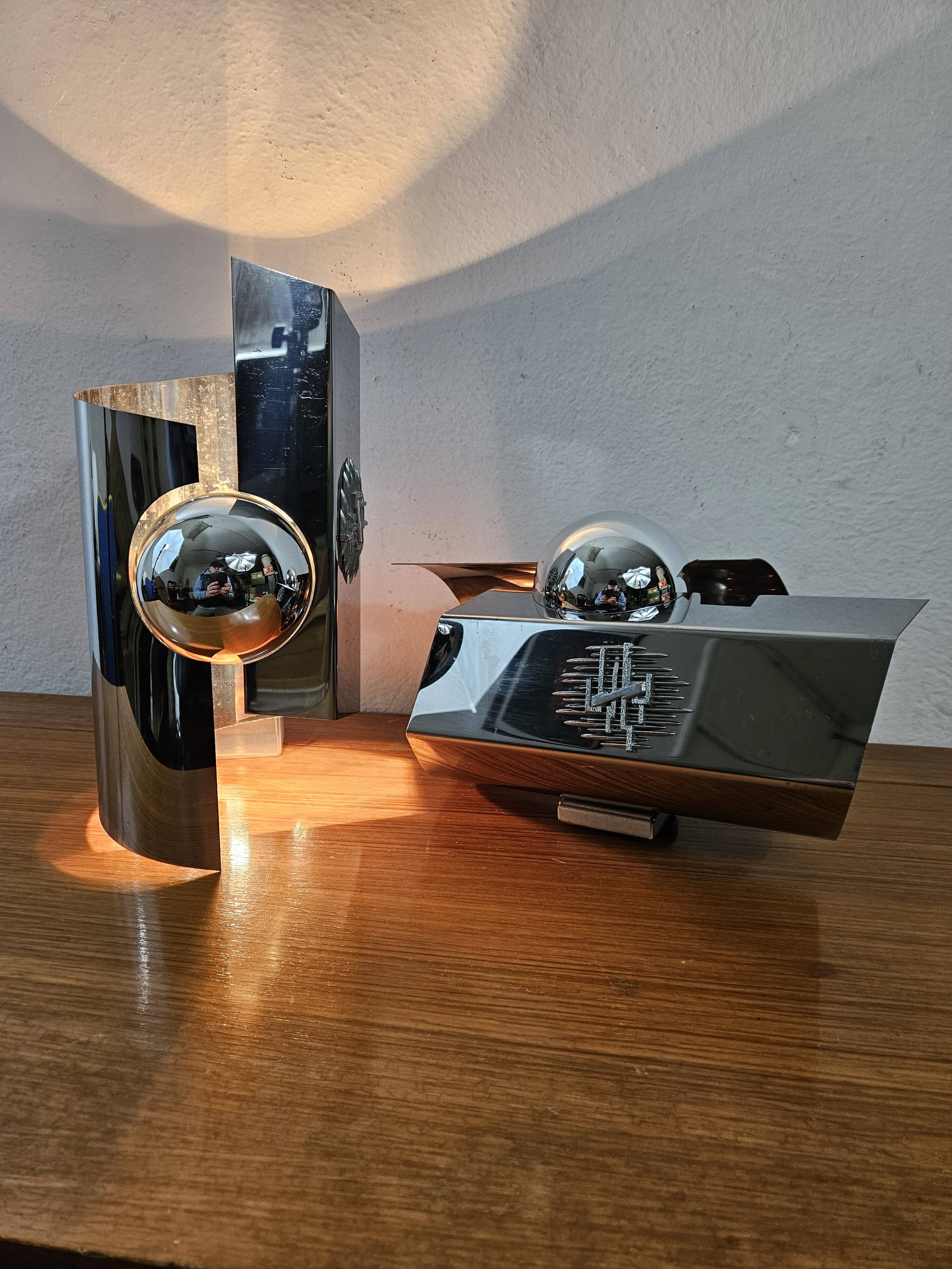 Vintage chrome wall lights - 70'S design