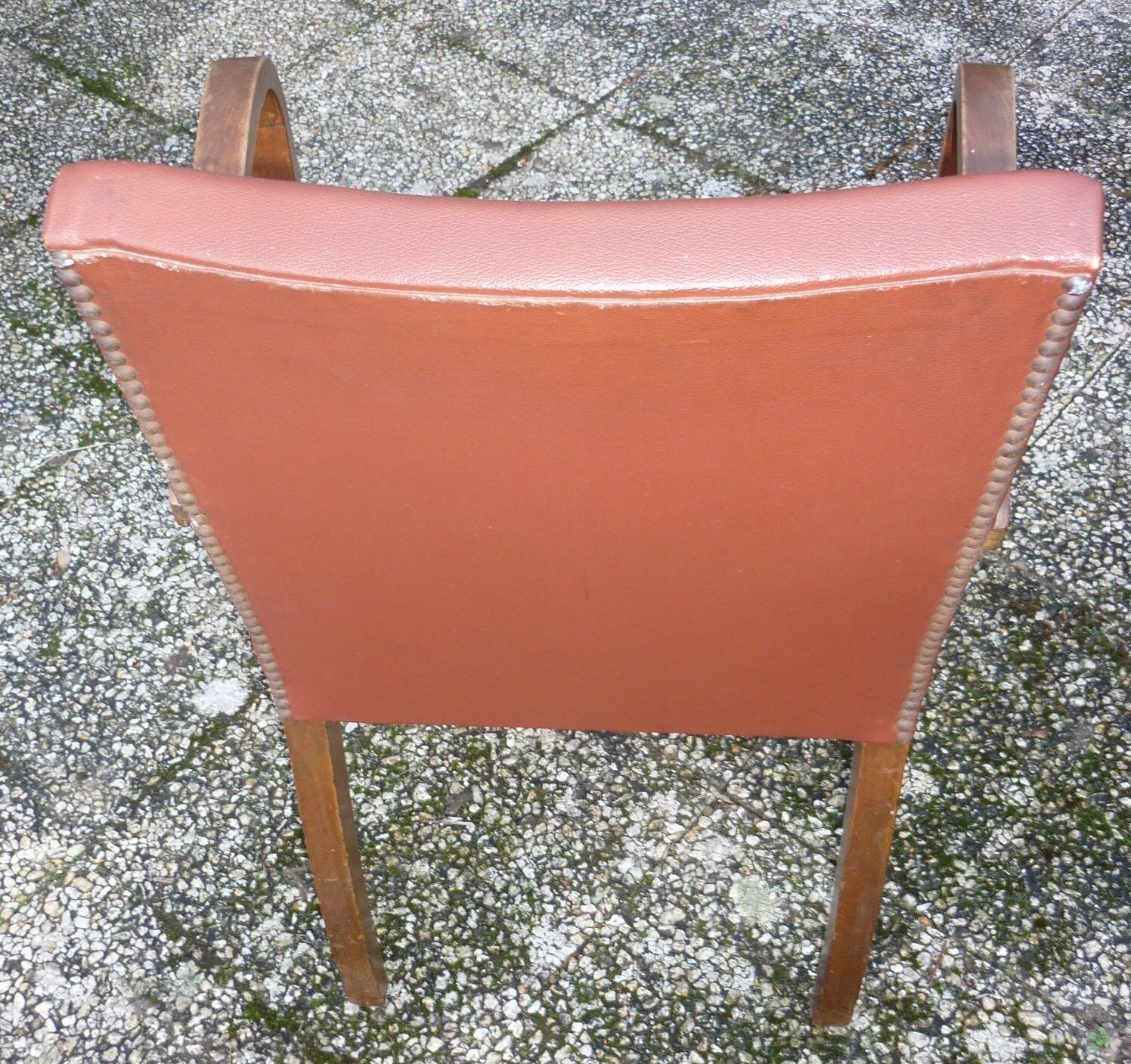 Light brown and wood Bridge armchair, from the 40s-50s
