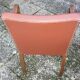 Fauteuil bridge marron clair et bois des années 40-50