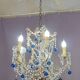 Chandelier with blue pendants