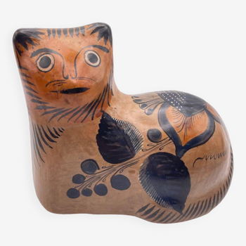 Glazed terracotta cat folklore Mexican art