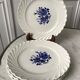 set of 5 F&G Lunéville flower dessert plates 60s