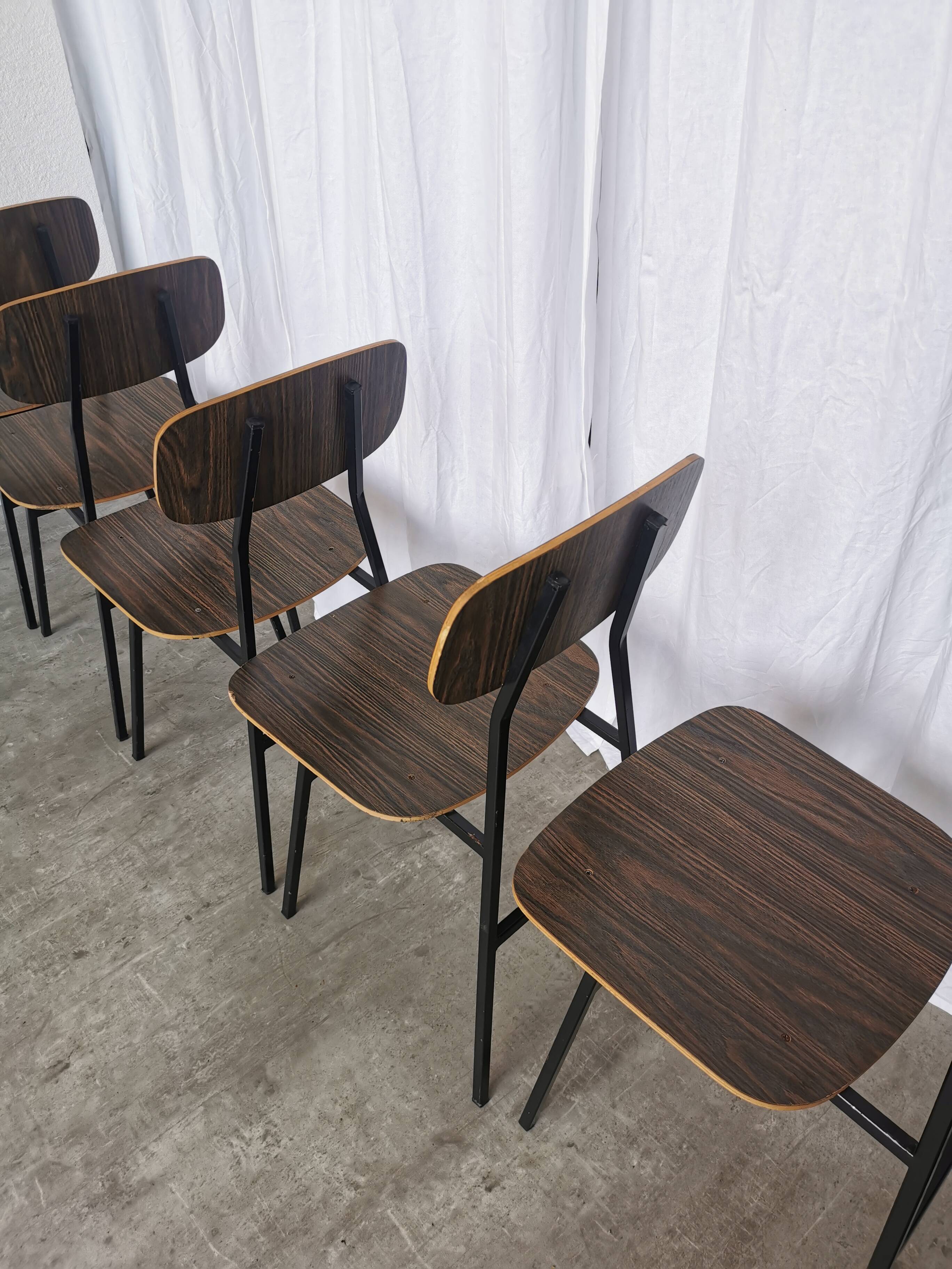 Chaises d'école industrielles vintage - STOL Kamnik - Yougoslavie des années 70 - Lot de 6