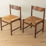 Dining chairs from the 1970s with original seagrass weave (set of 2)