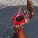 Hand vase in flamed enamelled ceramic stamped vintage vallauris