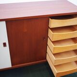 Buffet danois en teck vintage Commode portes coulissantes tiroirs