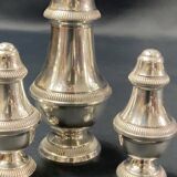 Sugar shaker salt pepper shaker silver metal Louis XVI
