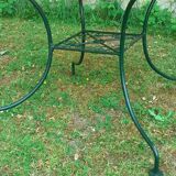 Garden furniture set 1 table 5 armchairs wrought iron wagon green