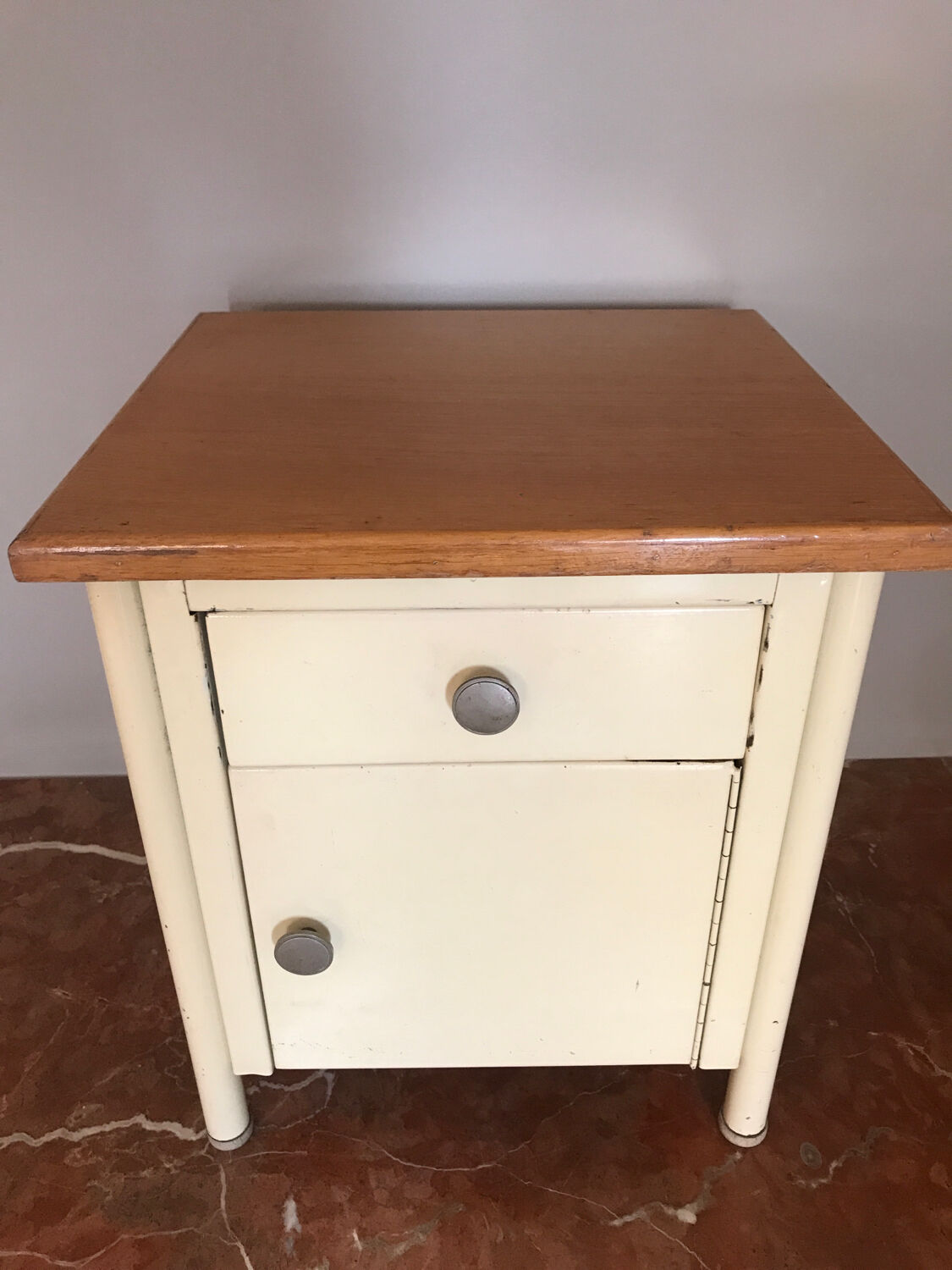 Small bedside table in sheet metal year 50