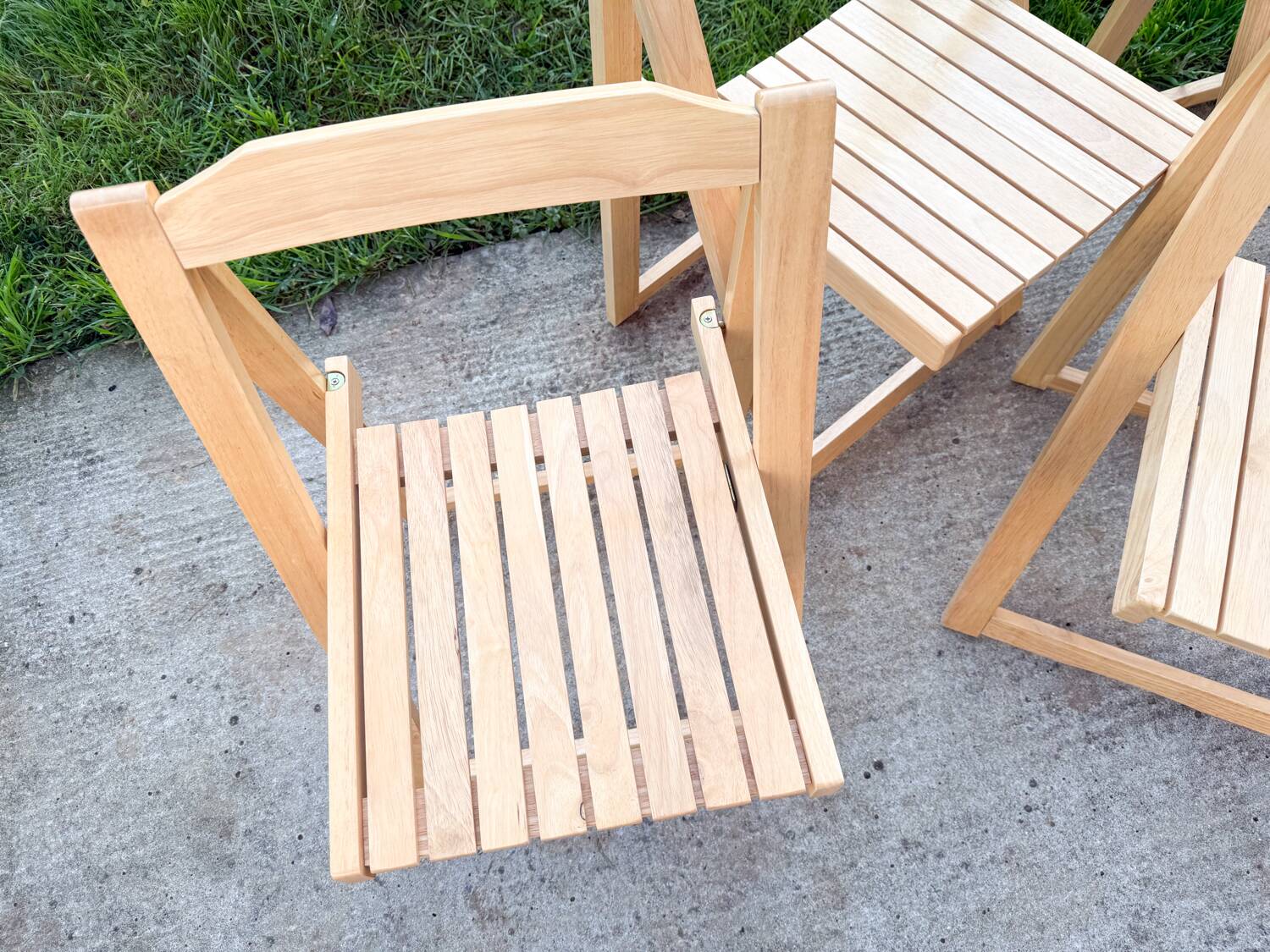 Set of 4 folding chairs by Aldo Jacober, 1970s/80s.