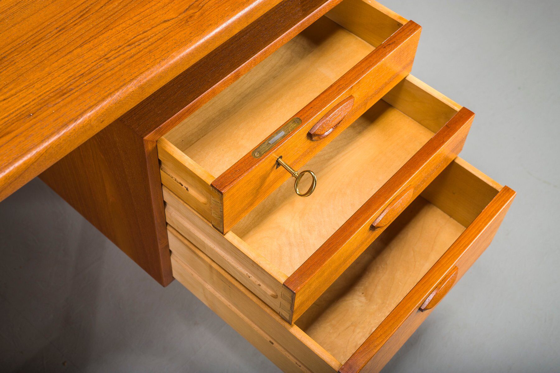 Danish teak desk by Kai Kristiansen for FM Møbler, 1960s