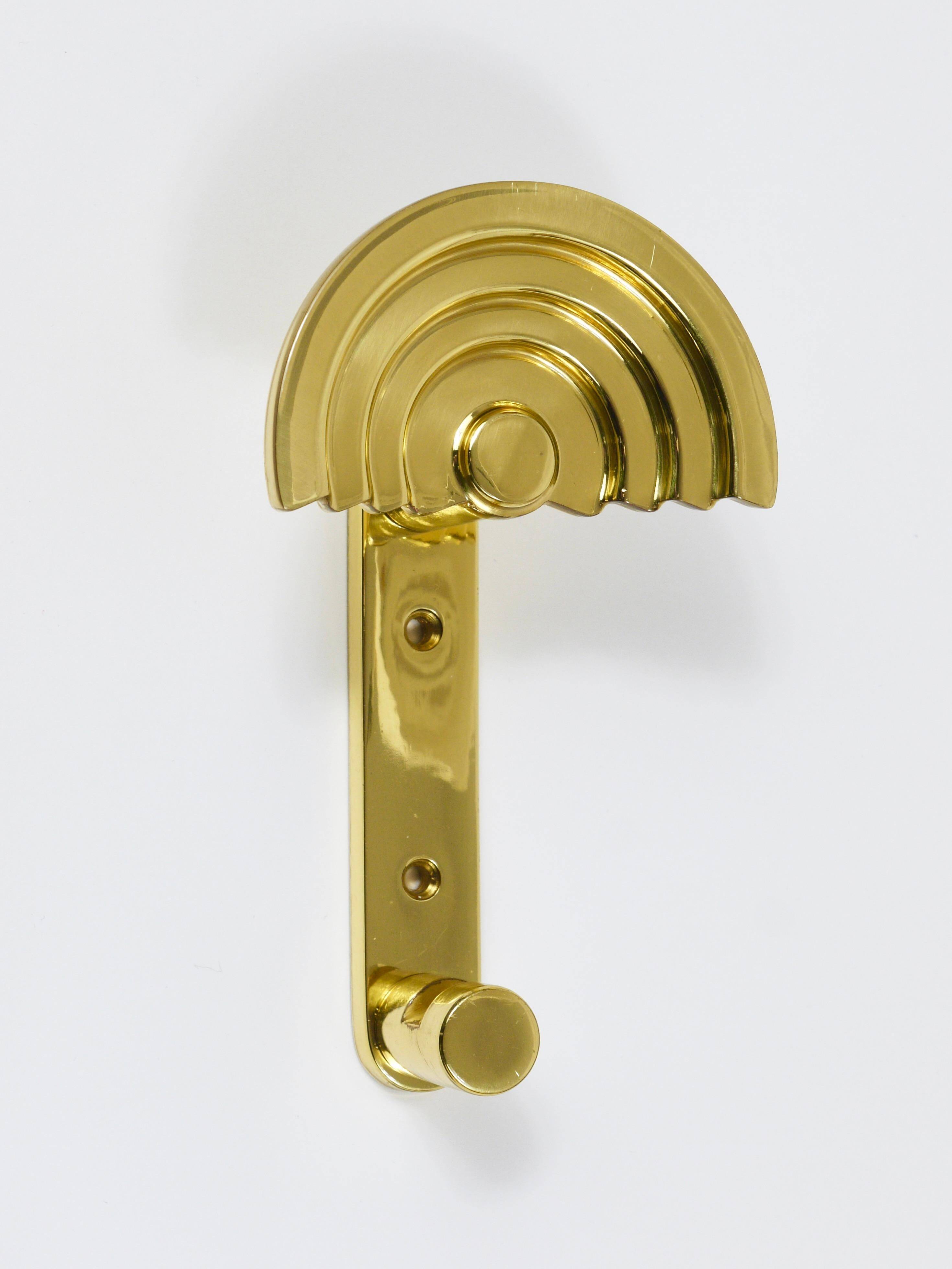 13 Postmodern Brass Wall Hooks by Ettore Sottsass, 1985, Valli & Valli Italy