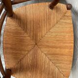 Pair of straw armchairs