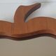 Apple shaped wooden mirror, design 70's, 55x60cm