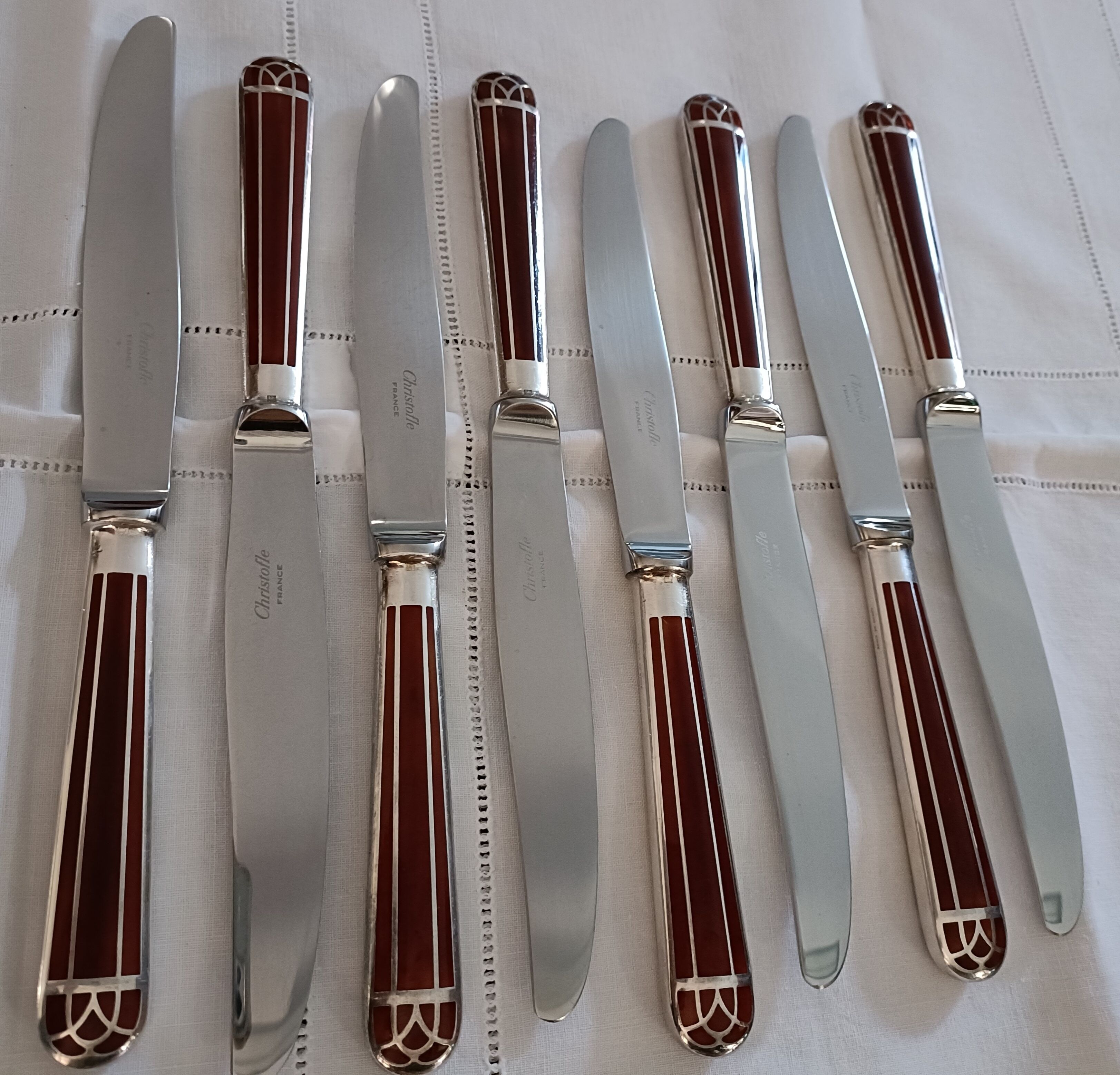 Lot 73 cutlery christofle model talisman lacquer of china color siena