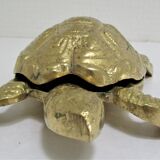 Zoomorphic turtle vintage brass ashtray