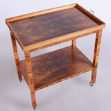 Restored Art Deco Walnut Trolley, New Polish, Czechia, 1930s