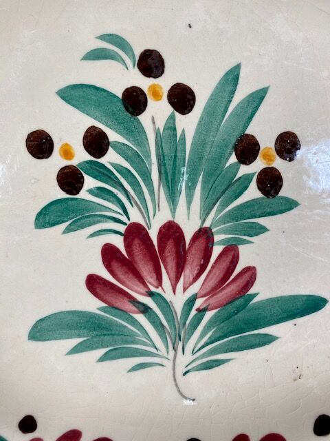 Oval earthenware dish Breton decor