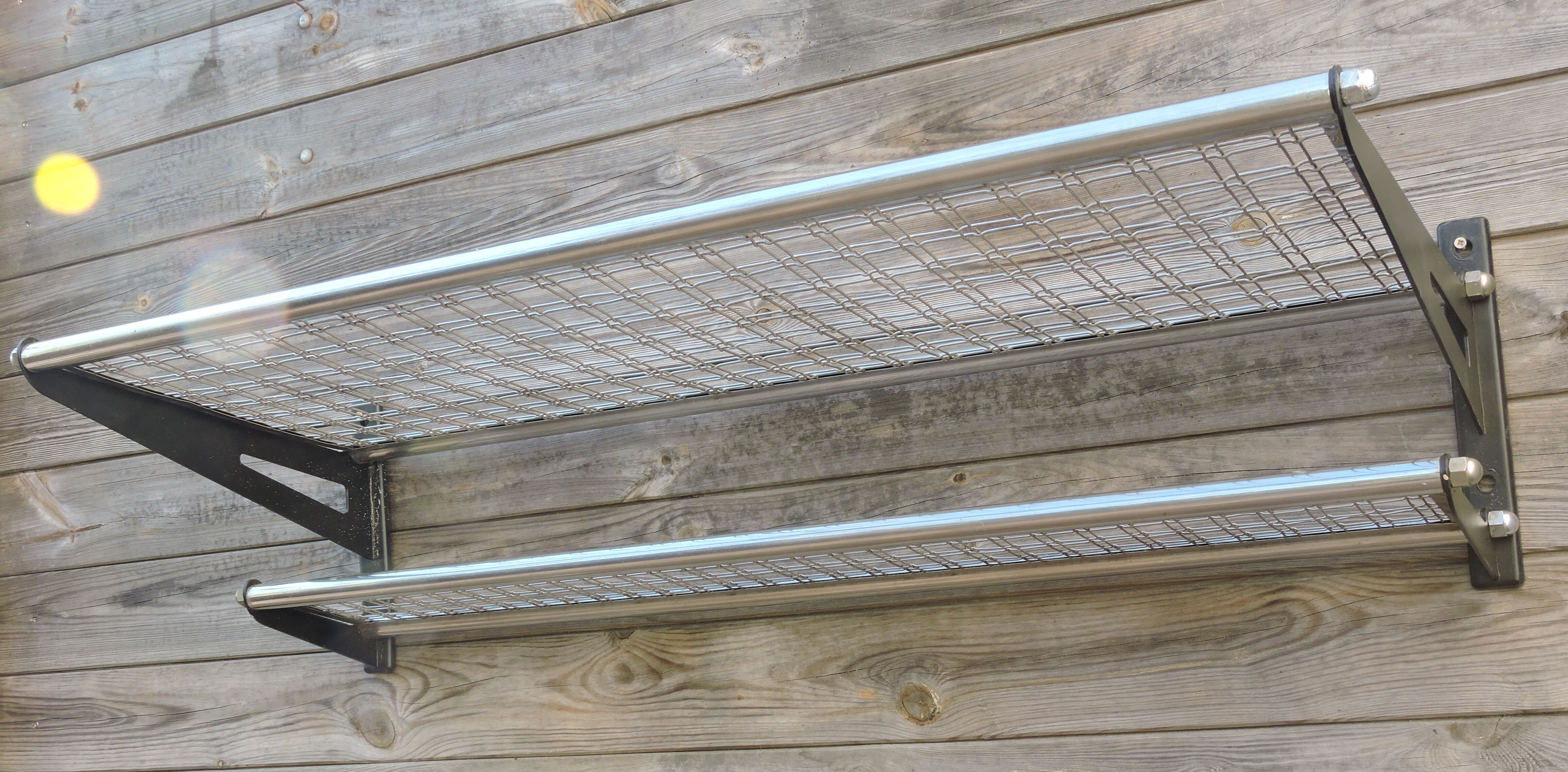 Shelve carries vintage sncf train luggage