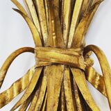 Gilded Italian Hollywood Regency metal wall lamp by Hans Kögl