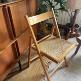 Vintage glass and cane folding chair