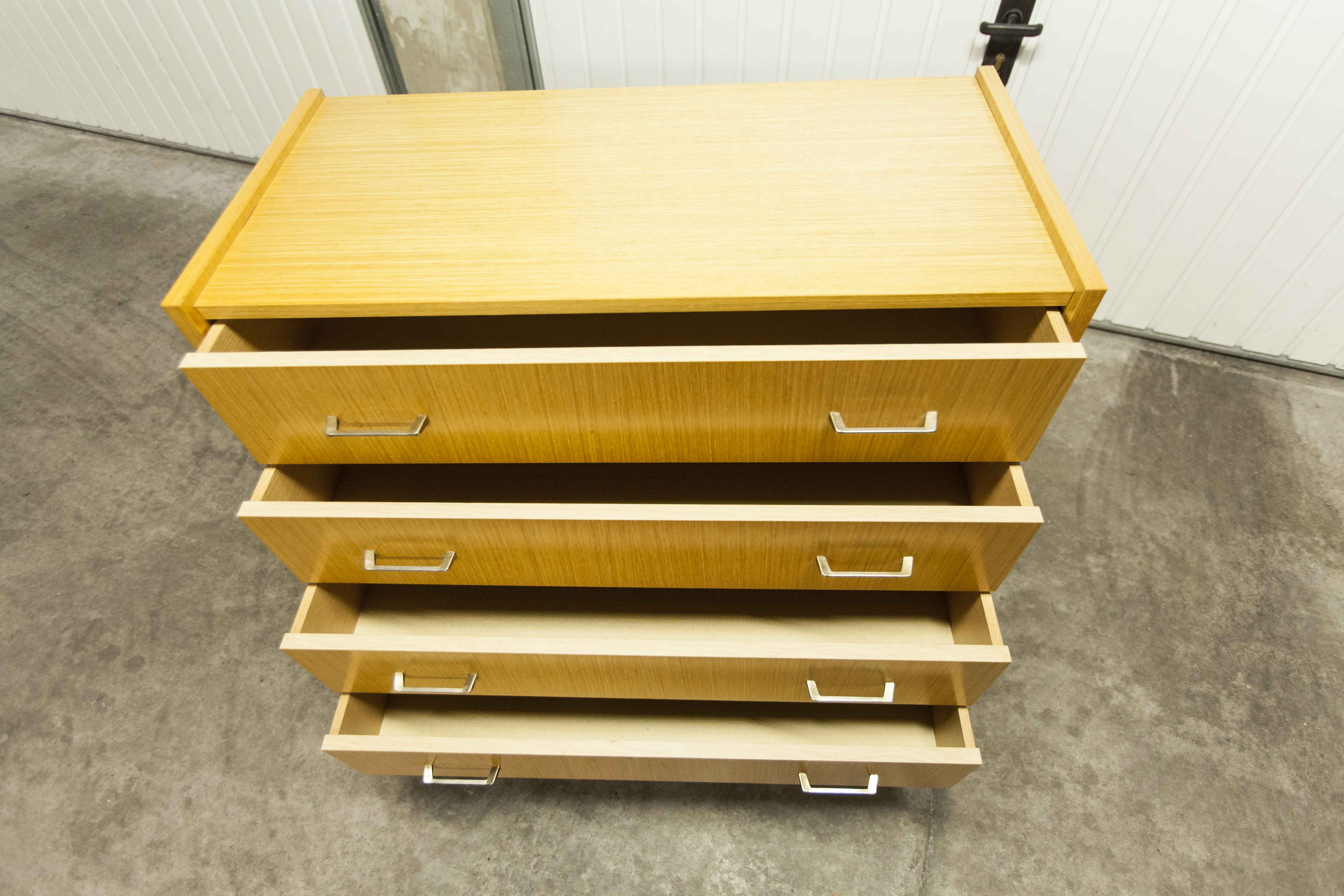 Commode scandinave  4 tiroirs 1990 couleur miel