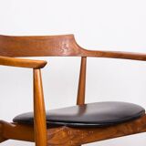Office chair in elm and teak skai model ST 750 Arne Wahl Iversen 1960.