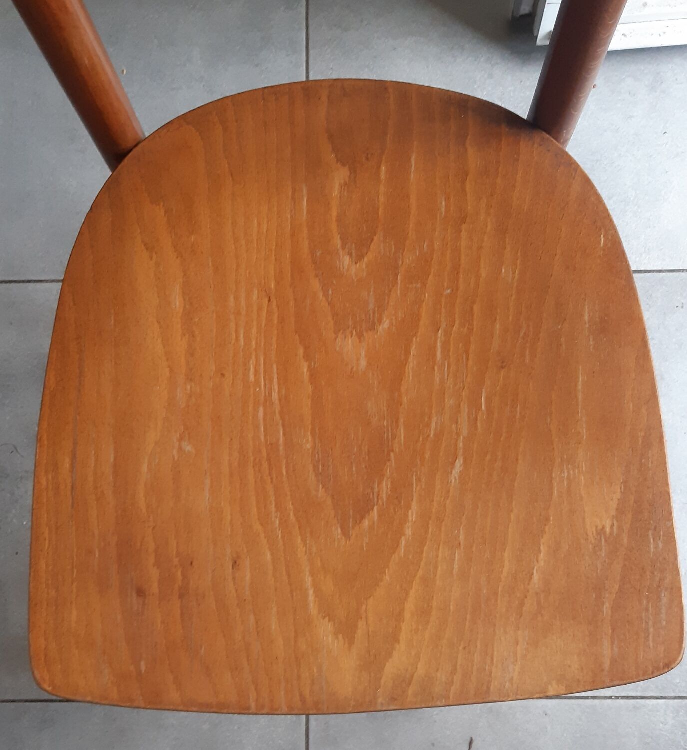 Set of 3 curved wood bistro chairs