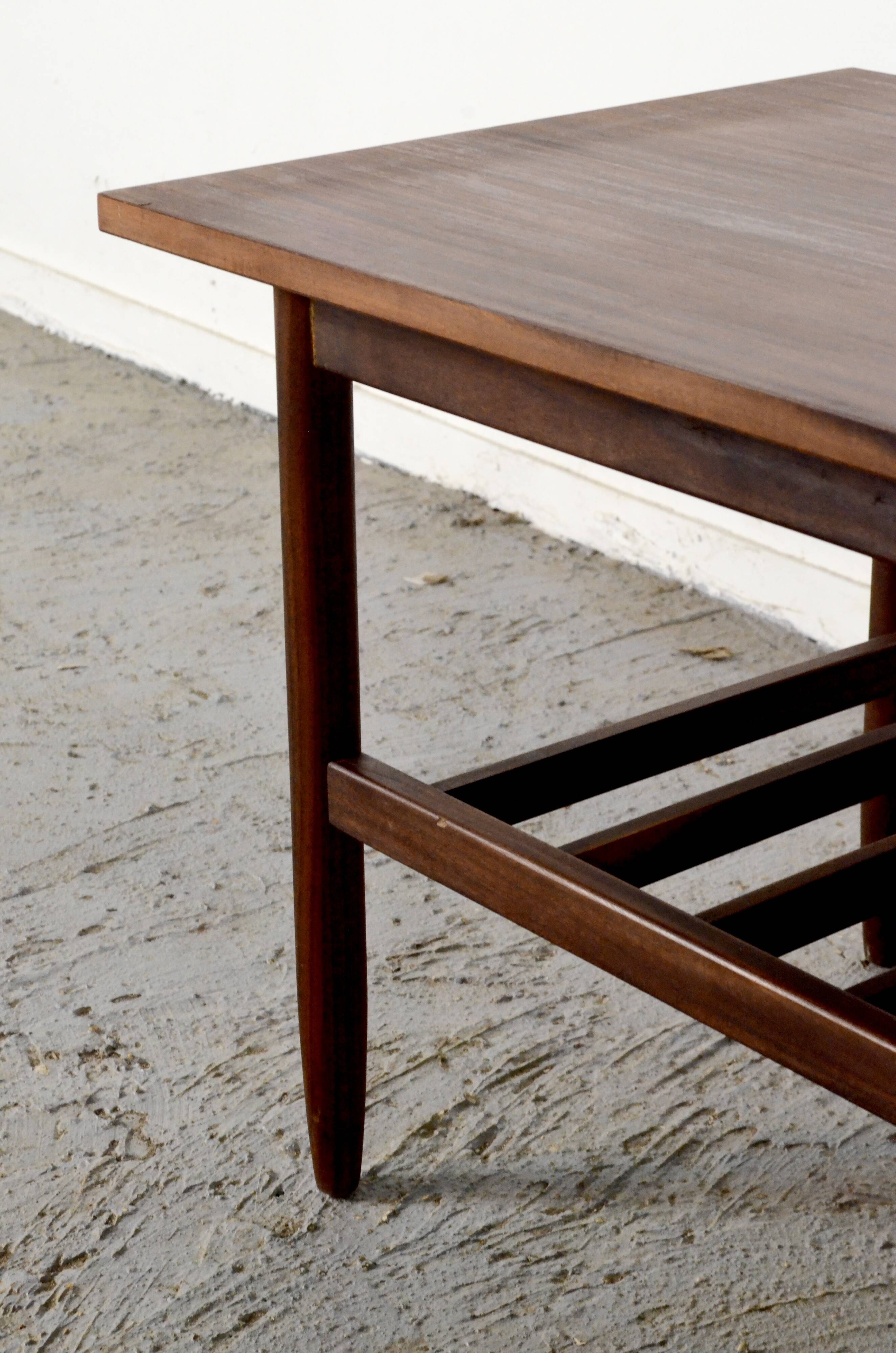 Vintage Midcentury Danish Two Tier Slatted Coffee Table In Afromosia.