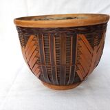 Braided wicker pot cover
