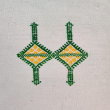 Berber cushion Sabra white green pattern