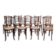 Series of 7 old bar cane cane bistro chairs