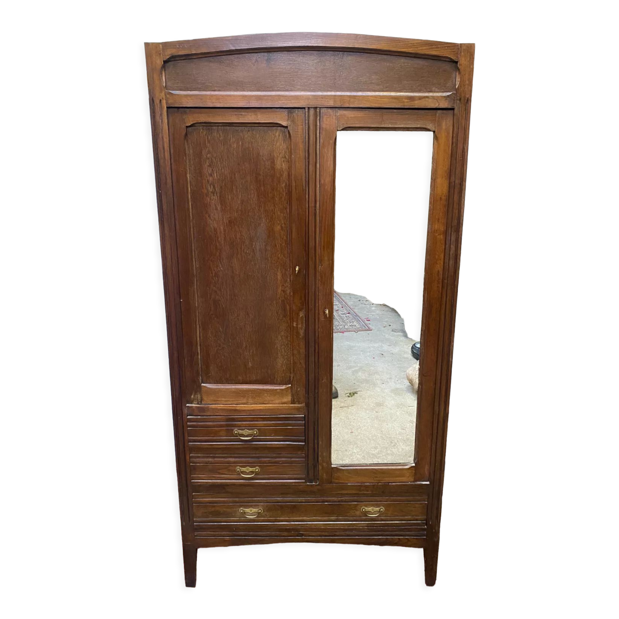 Parisian wardrobe and 3 drawers, 50's