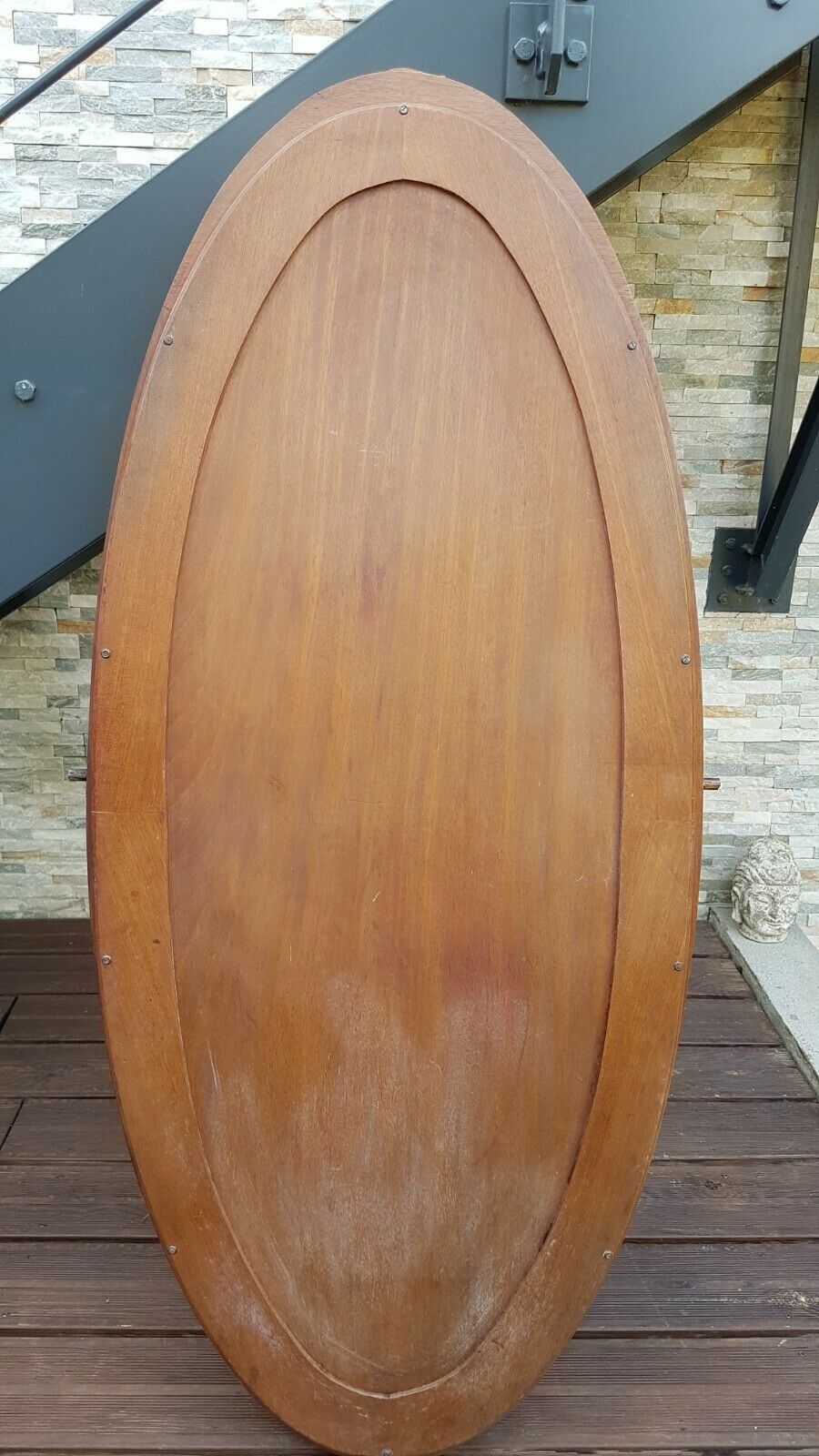 Oval mirror from a 1930s dressing table H138.50 x W 60.50 cm