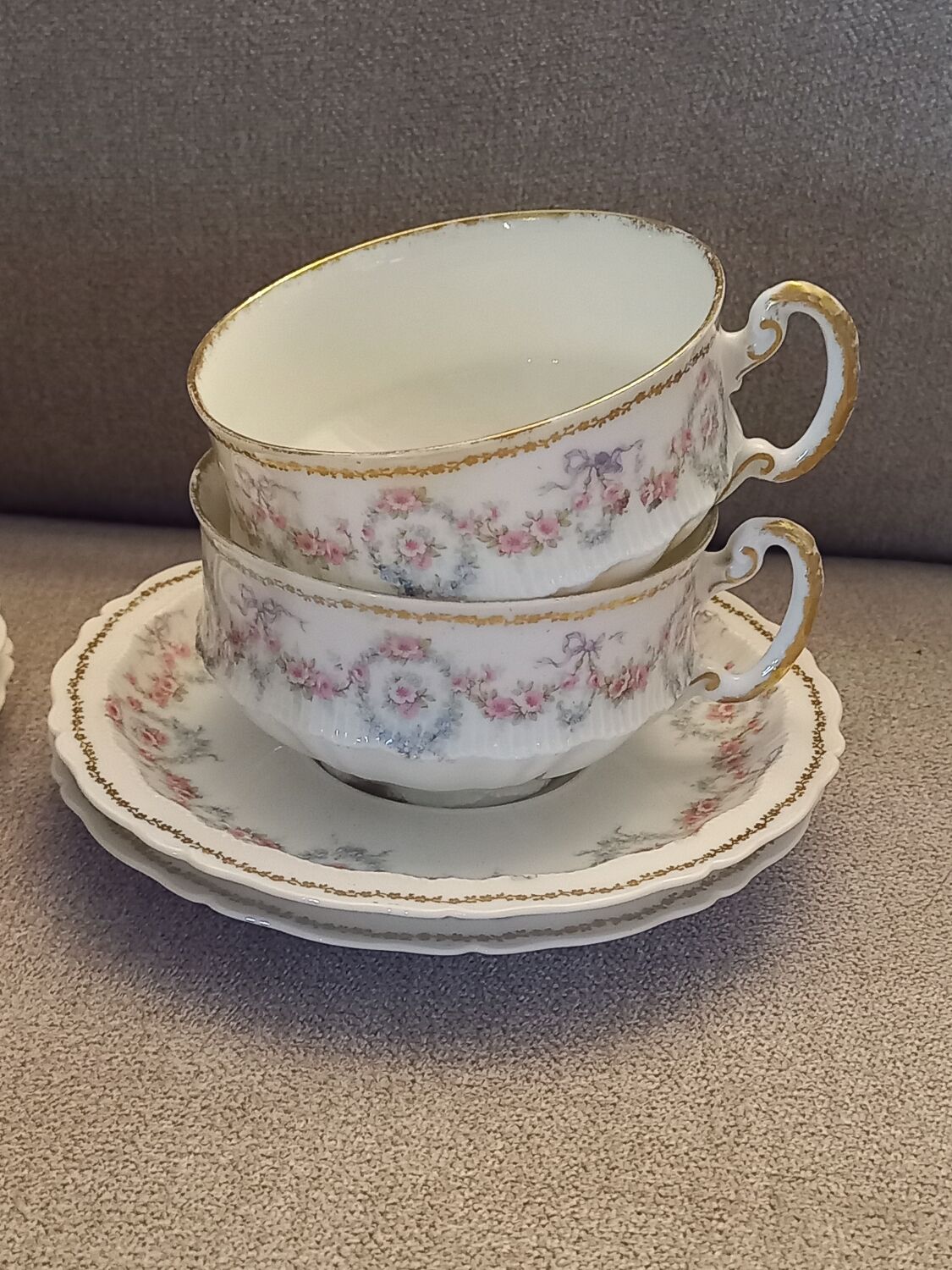 Tea service coffee porcelain Limoges Émile Bourgeois old 19th 20th