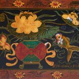 Antique Chinese Dark Colored Trunk with Floral Motifs (c.1900) #2