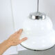 Suspension opaline & chrome
