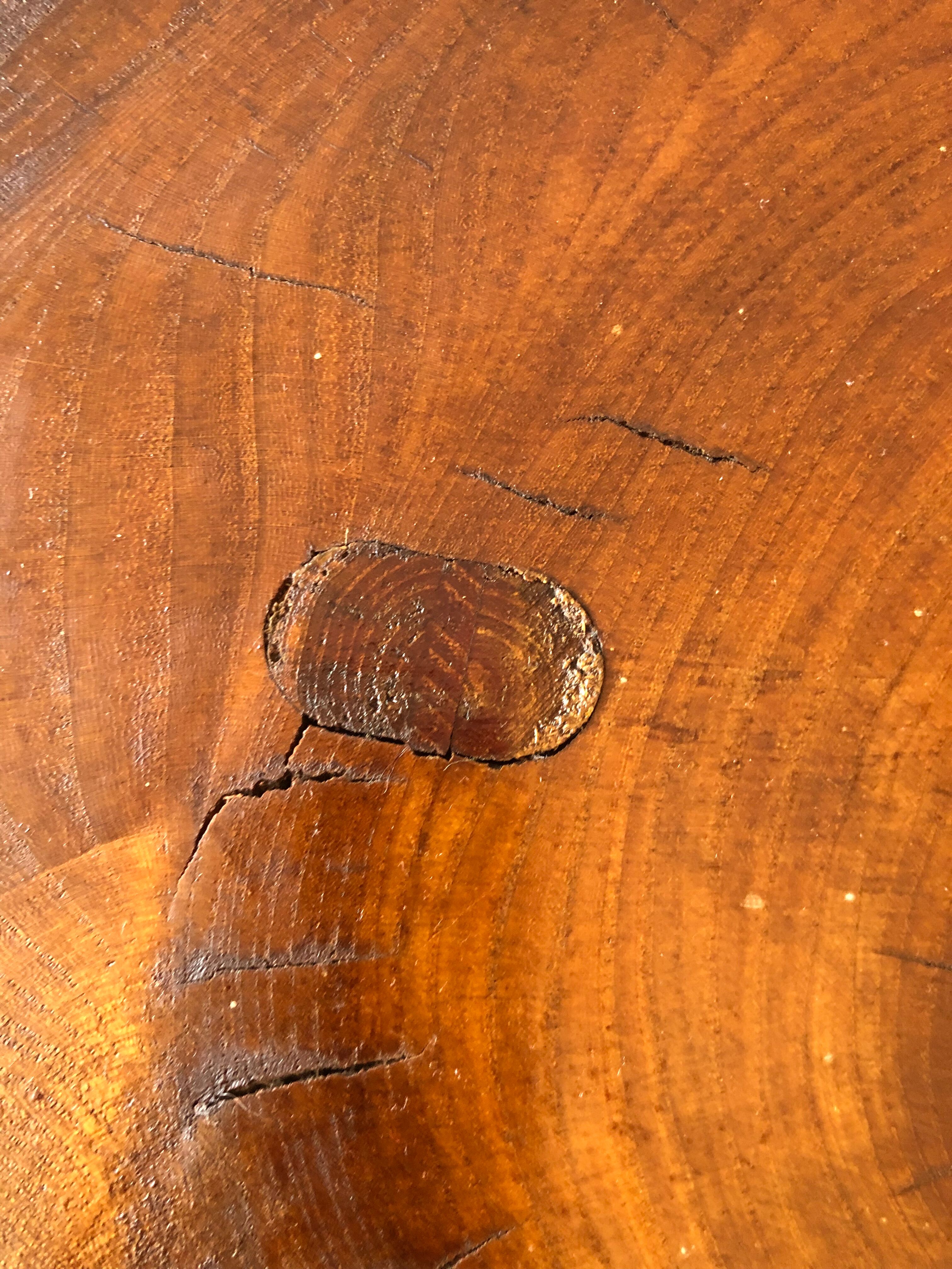 Brutalist oak side table