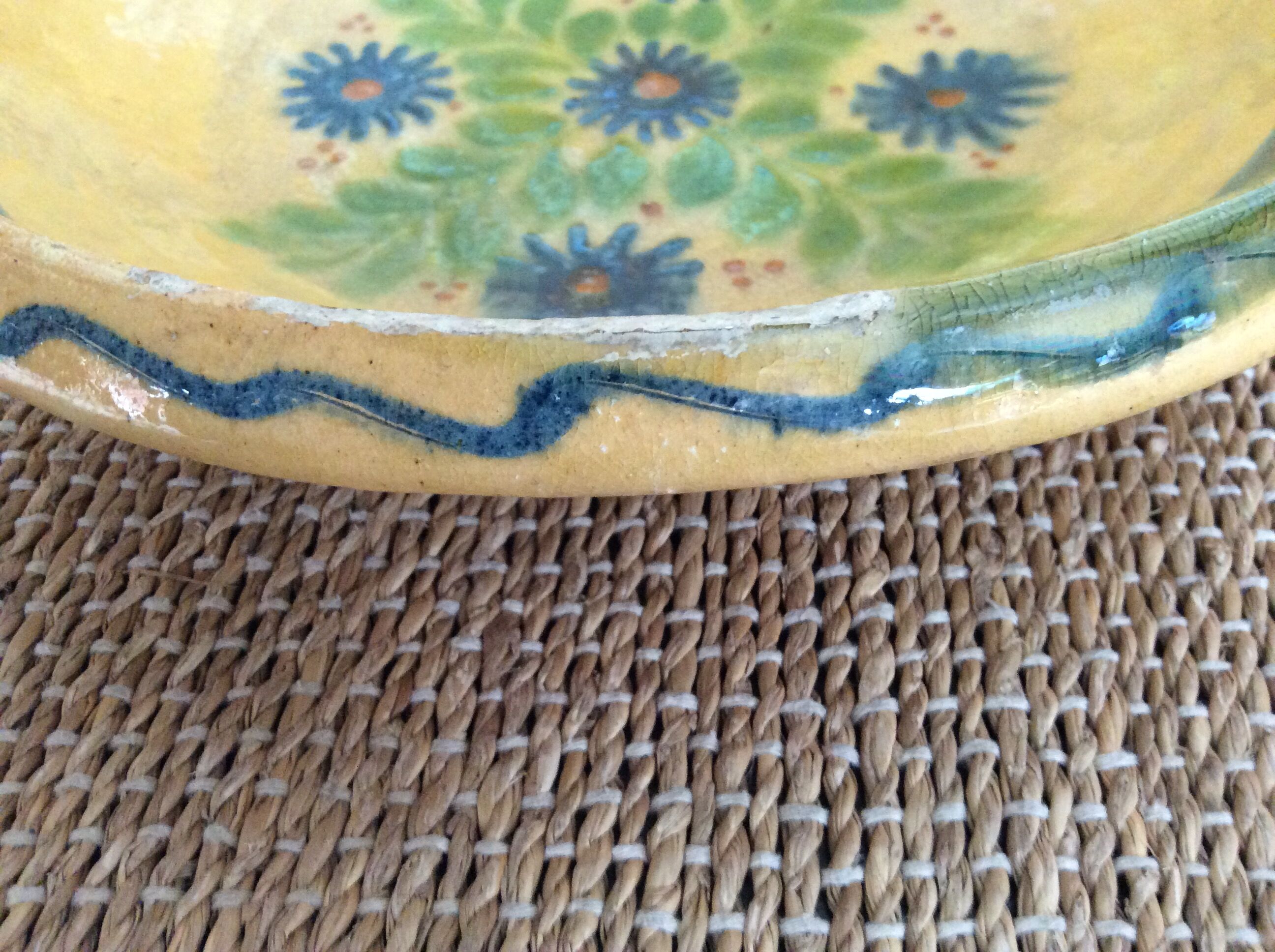 Glazed terracotta dish
