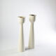 Pair of Scandinavian wood candle holders