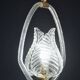 Set of 2 Pink and Transparent Murano Glass Chandelier by Barovier e Toso, 1950s