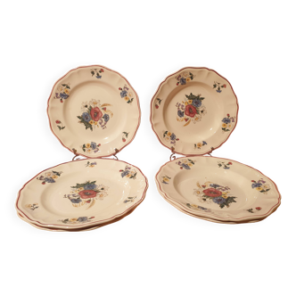 3 flat plates 3 soup plates Agreste Digoin Sarreguemines