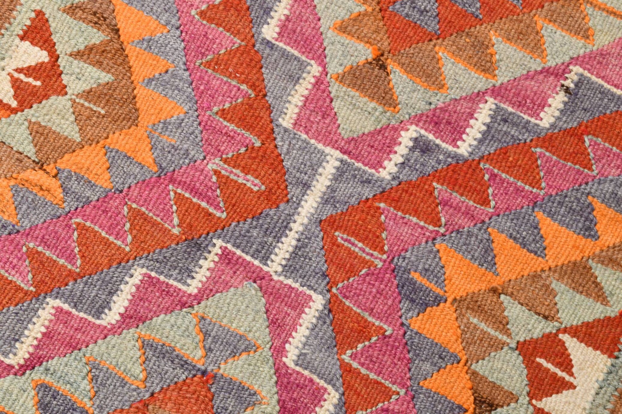 Tapis coureur vintage kilim fait à la main 3x12, 102x362 cm